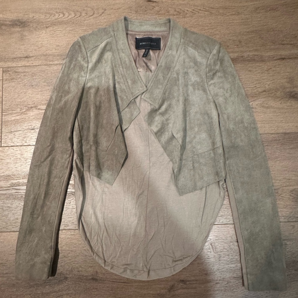Women’s BCBG tan suede jacket - size XS